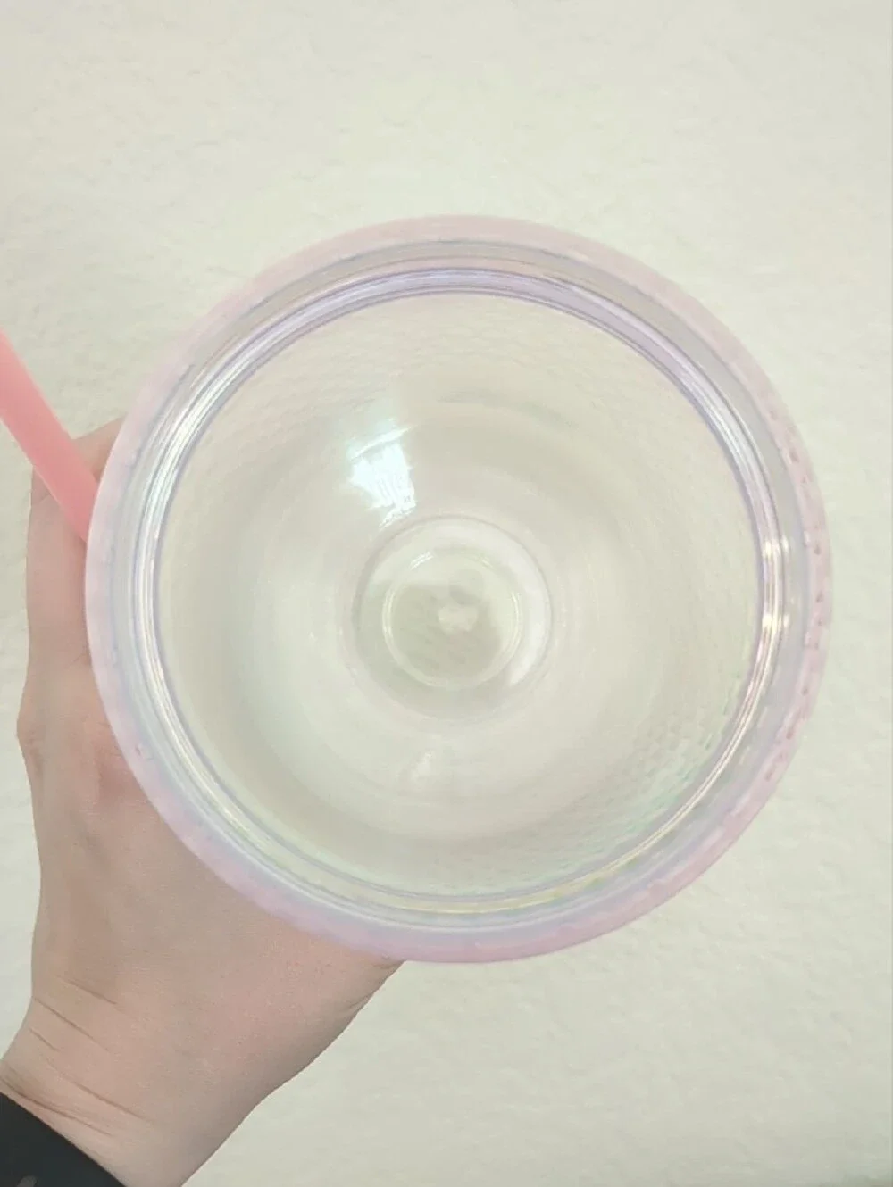 NWOT Barbie Iridescent Studded Pink Tumbler with Pink Straw